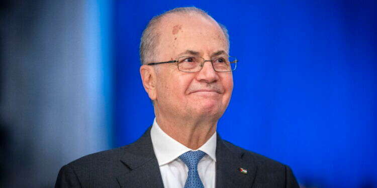 ראש הממשלה הפלסטיני מוחמד מוסטפא. צילום: EPA ראש הממשלה הפלסטיני: להמשיך ללחוץ על ישראל אחרי הפסקת האש