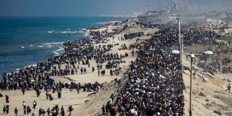 המוני פלסטינים חוזרים השבוע לצפון הרצועה. צילום: אי.פי.איי
