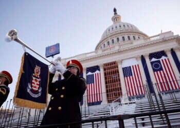 ההכנות לטקס ההשבעה בבניין הקפיטול בוושינגטון, השבוע. צילום: גטי אימג'ס