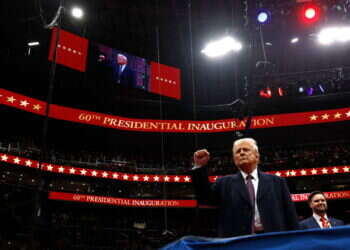 טראמפ נואם בהשבעה ביום שני. צילום: איי.אף.פי