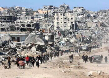 עזתים חוזרים לצפון הרצועה, השבוע. צילום: איי.אף.פי