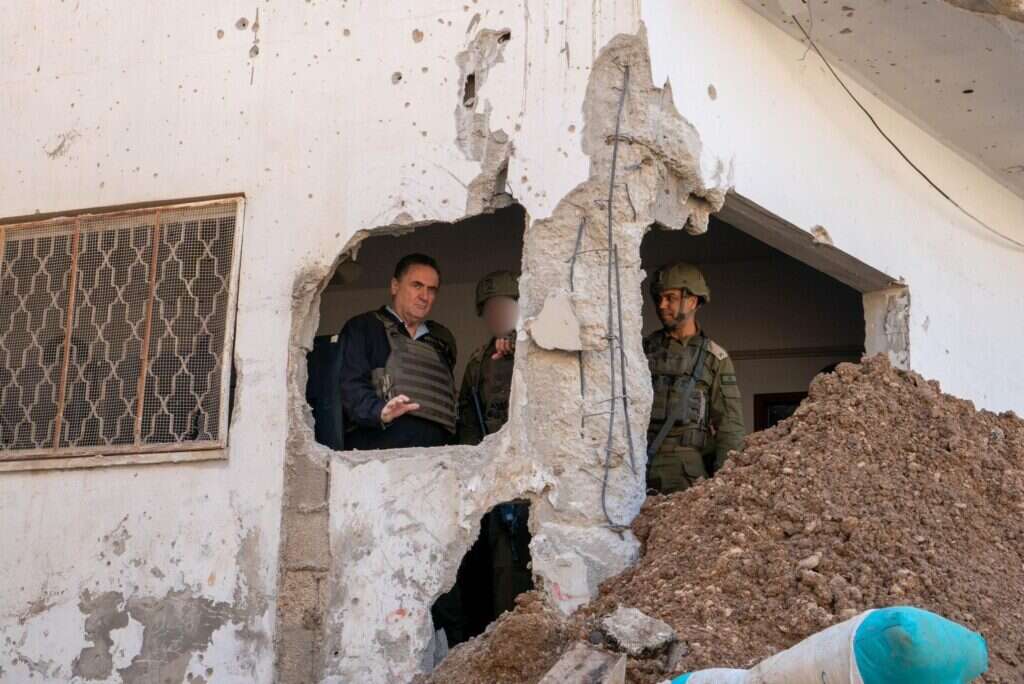 ישראל כ"ץ בג'נין, השבוע. צילום: אריאל חרמוני, משרד הביטחון
