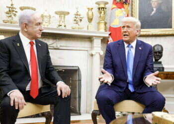 ברכה, לא רק למתנחלים. הצהרת טראמפ ונתניהו, השבוע. צילום: EPA