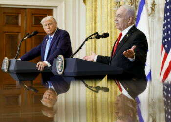 ברכה, לא רק למתנחלים. הצהרת טראמפ ונתניהו, השבוע. צילום: EPA