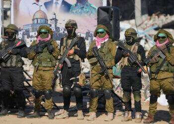 מחבלי חמאס וג'יהאד איסלמי בעזה. צילום: AP