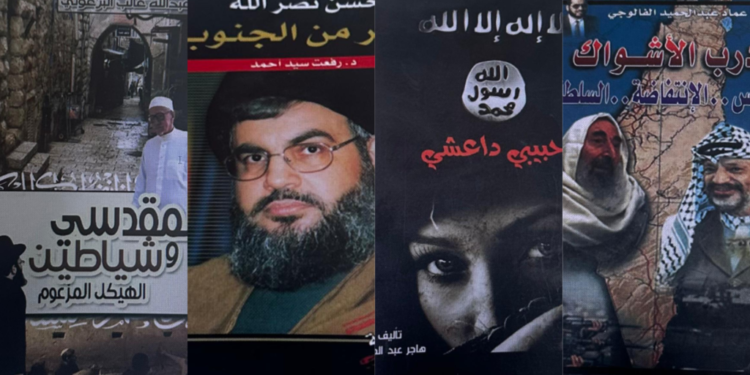 צילומים: דוברות משטרת ישראל סינוואר, נסראללה וברגותי על המדף: צו סגירה לחנות שמכרה ספרי הסתה