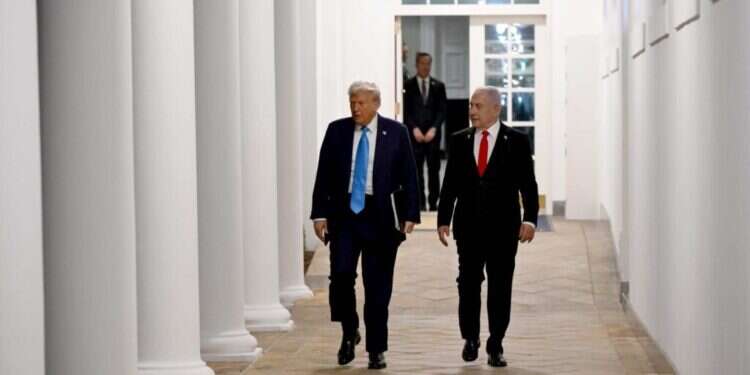 טראמפ ונתניהו במסיבת העיתונאים בבית הלבן, ביום שלישי. צילום: אבי אוחיון, לע"מ