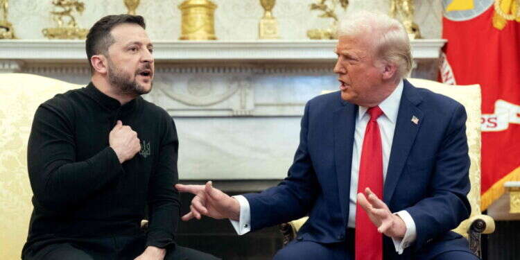 טראמפ וזלנסקי בעימות בבית הלבן, בשבוע שעבר. צילום: AFP