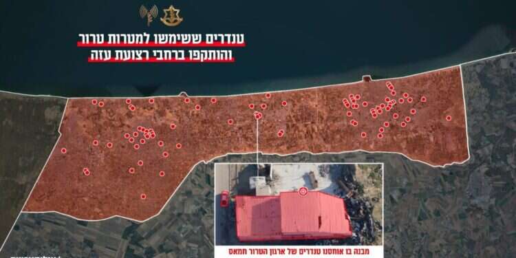 קרדיט: דובר צה יותר מ-100 טנדרים הושמדו ברצועת עזה