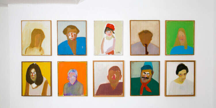 מציוריו של אורי ריזמן המוצגים בתערוכה. צילום: הדר סייפן