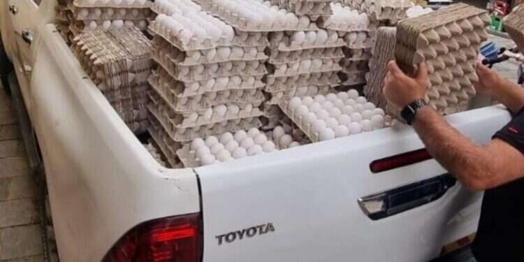 המחסור בביצים: כמות גדולה של סחורה לא ראויה למאכל נמצאה בדוכן בשוק