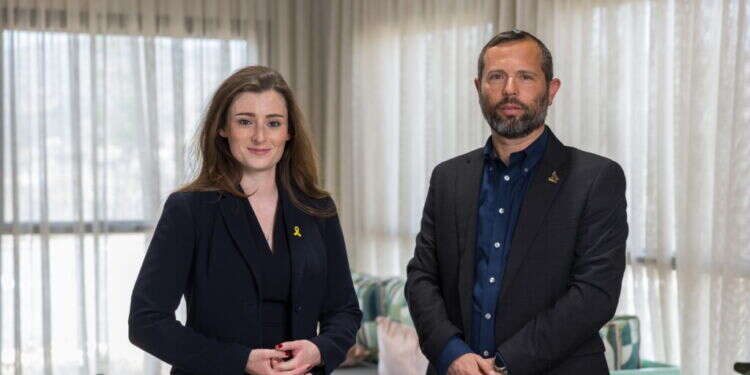 ישראל גנץ ונטשה האוסדורף. צילום: לירון מולדובן
25.3.2025 "השליחות שלי היא להגן על מדינת ישראל מפני השקרים והסילופים"